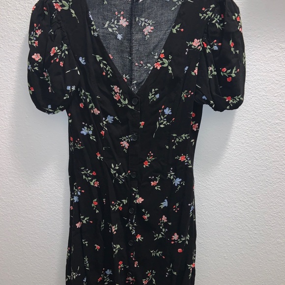 H&M Floral Puff Sleeve Button Up Dress - Picture 2 of 2